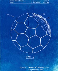 PP1047-Faded Blueprint Soccer Ball Layers Patent Poster