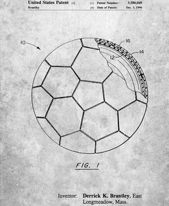 PP1047-Slate Soccer Ball Layers Patent Poster