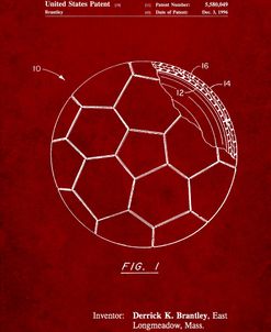 PP1047-Burgundy Soccer Ball Layers Patent Poster
