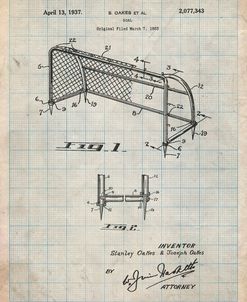 PP1048-Antique Grid Parchment Soccer Goal Patent Art