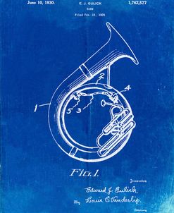 PP1049-Faded Blueprint Sousaphone Patent Poster