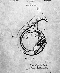 PP1049-Slate Sousaphone Patent Poster