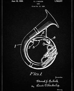 PP1049-Vintage Black Sousaphone Patent Poster