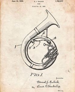 PP1049-Vintage Parchment Sousaphone Patent Poster