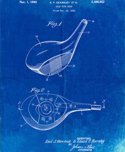PP1050-Faded Blueprint Spalding Golf Driver Patent Poster