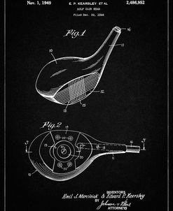 PP1050-Vintage Black Spalding Golf Driver Patent Poster