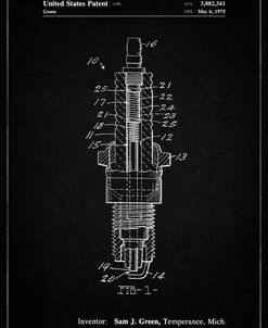 PP1051-Vintage Black Spark Plug Patent Poster