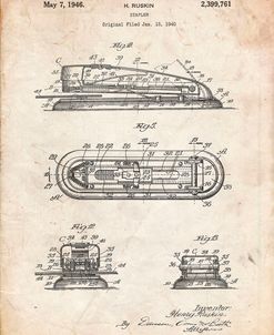 PP1052-Vintage Parchment Stapler Patent Poster