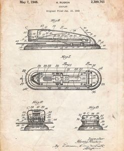 PP1052-Vintage Parchment Stapler Patent Poster