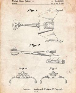 PP1053-Vintage Parchment Star Trek Klingon Empire Starship Poster