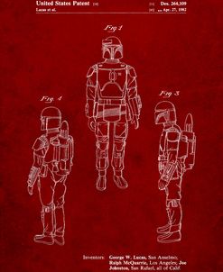 PP1055-Burgundy Star Wars Boba Fett Patent Poster