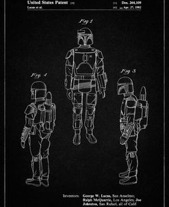 PP1055-Vintage Black Star Wars Boba Fett Patent Poster