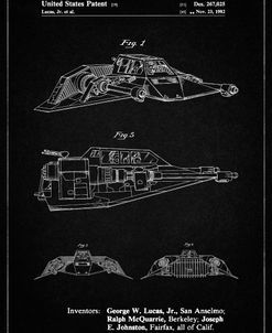 PP1057-Vintage Black Star Wars Snowspeeder Poster