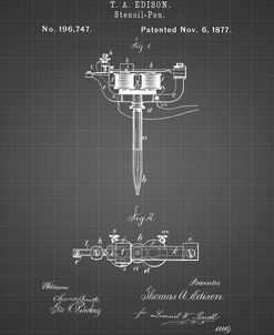 PP1065-Black Grid Stencil Pen Patent Art