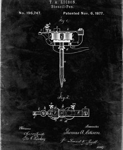PP1065-Black Grunge Stencil Pen Patent Art