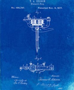 PP1065-Faded Blueprint Stencil Pen Patent Art