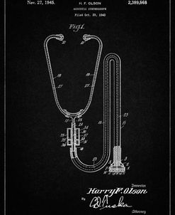 PP1066-Vintage Black Stethoscope Patent Poster
