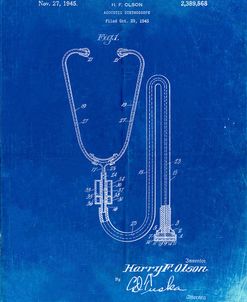 PP1066-Faded Blueprint Stethoscope Patent Poster