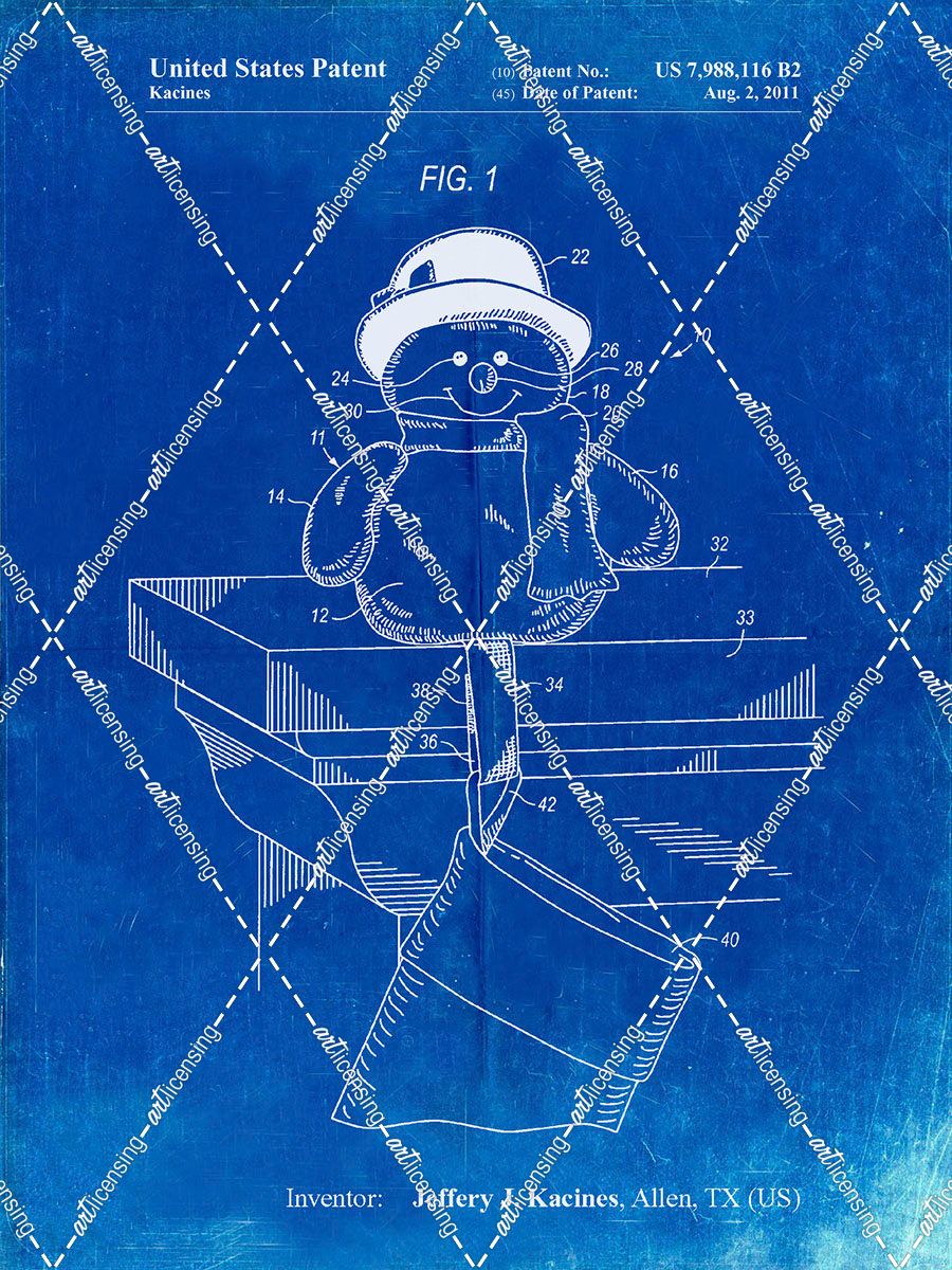 PP1067-Faded Blueprint Stocking Holder Poster