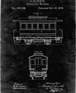 PP1069-Black Grunge Streetcar Patent Poster