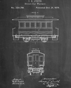 PP1069-Chalkboard Streetcar Patent Poster