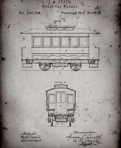 PP1069-Faded Grey Streetcar Patent Poster