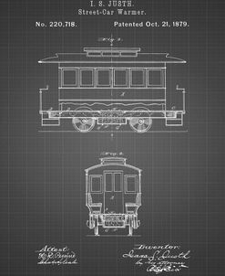 PP1069-Black Grid Streetcar Patent Poster