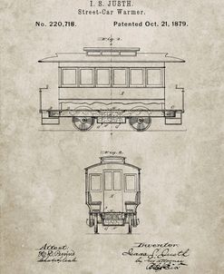 PP1069-Sandstone Streetcar Patent Poster