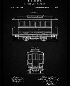 PP1069-Vintage Black Streetcar Patent Poster