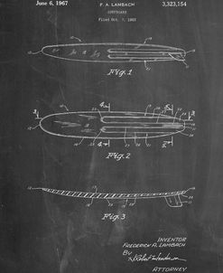 PP1073-Chalkboard Surfboard 1965 Patent Poster