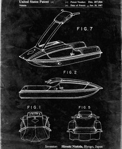 PP1076-Black Grunge Suzuki Jet Ski Patent Poster