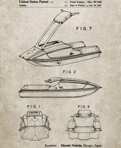 PP1076-Sandstone Suzuki Jet Ski Patent Poster