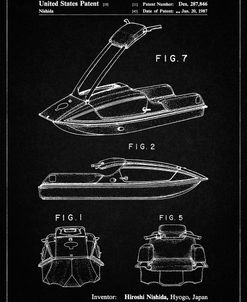 PP1076-Vintage Black Suzuki Jet Ski Patent Poster