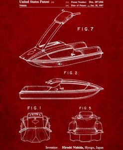PP1076-Burgundy Suzuki Jet Ski Patent Poster