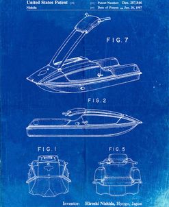 PP1076-Faded Blueprint Suzuki Jet Ski Patent Poster