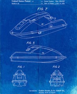 PP1077-Faded Blueprint Suzuki Wave Runner Patent Poster