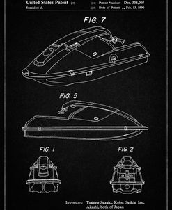 PP1077-Vintage Black Suzuki Wave Runner Patent Poster