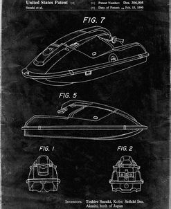 PP1077-Black Grunge Suzuki Wave Runner Patent Poster