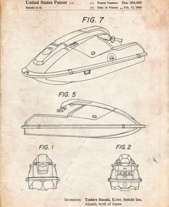 PP1077-Vintage Parchment Suzuki Wave Runner Patent Poster