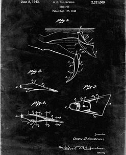 PP1079-Black Grunge Swim Fins Patent Poster