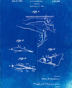 PP1079-Faded Blueprint Swim Fins Patent Poster