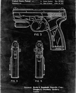 PP1081-Black Grunge T 1000 Laser Pistol Patent Poster