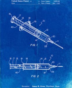 PP1080-Faded Blueprint Syringe Patent Poster