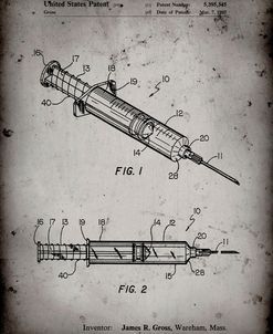 PP1080-Faded Grey Syringe Patent Poster
