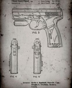PP1081-Faded Grey T 1000 Laser Pistol Patent Poster