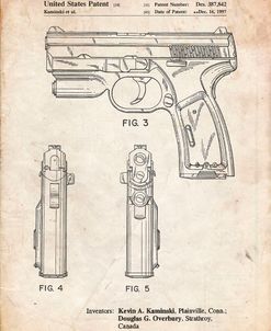 PP1081-Vintage Parchment T 1000 Laser Pistol Patent Poster