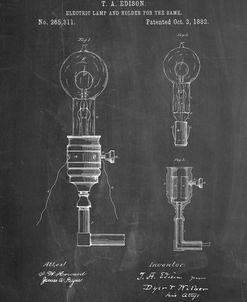 PP1082-Chalkboard T. A. Edison Light Bulb and Holder Patent Art