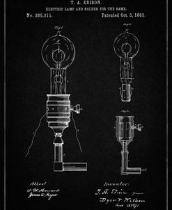 PP1082-Vintage Black T. A. Edison Light Bulb and Holder Patent Art
