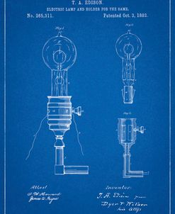 PP1082-Blueprint T. A. Edison Light Bulb and Holder Patent Art