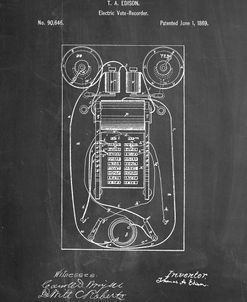 PP1083-Chalkboard T. A. Edison Vote Recorder Patent Poster